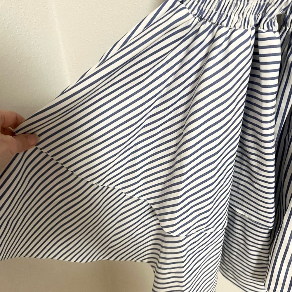 Caroline Constas Ali Layered Striped Smocked Blouse with Bell Sleeves size L - Picture 6 of 11
